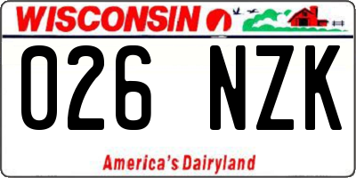 WI license plate 026NZK