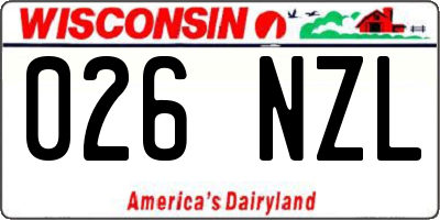WI license plate 026NZL