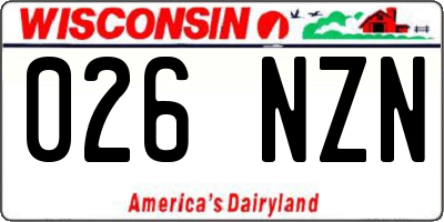 WI license plate 026NZN