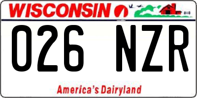 WI license plate 026NZR