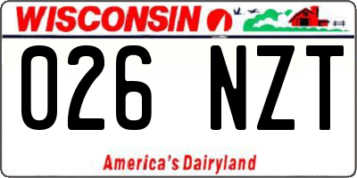 WI license plate 026NZT