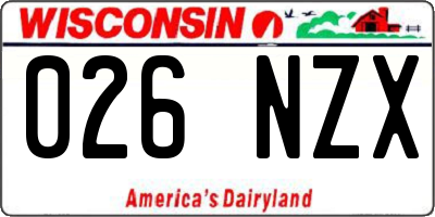 WI license plate 026NZX