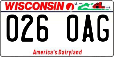 WI license plate 026OAG