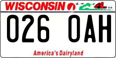 WI license plate 026OAH