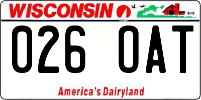 WI license plate 026OAT