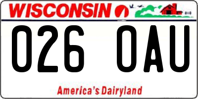 WI license plate 026OAU
