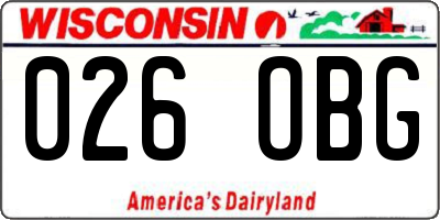 WI license plate 026OBG