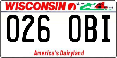 WI license plate 026OBI