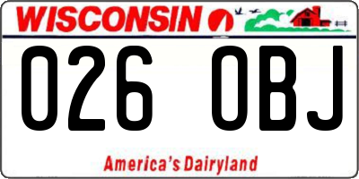 WI license plate 026OBJ