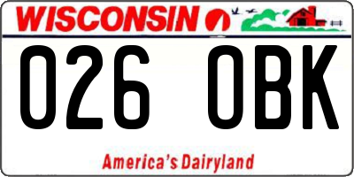 WI license plate 026OBK