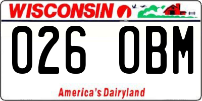 WI license plate 026OBM
