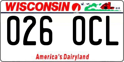 WI license plate 026OCL