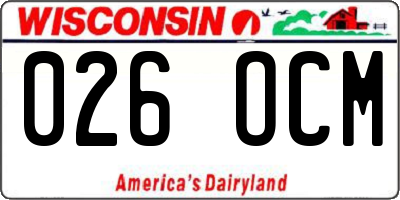 WI license plate 026OCM