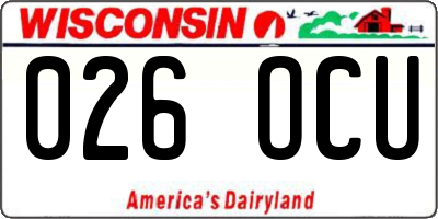 WI license plate 026OCU