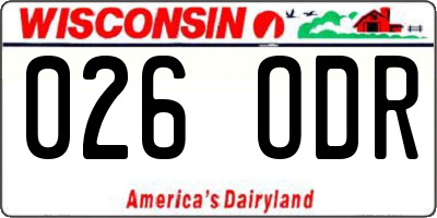 WI license plate 026ODR