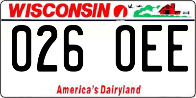 WI license plate 026OEE