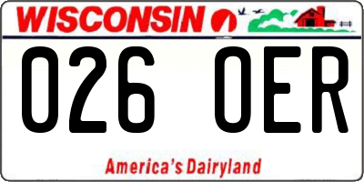 WI license plate 026OER