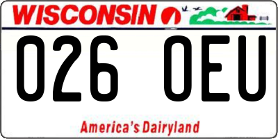 WI license plate 026OEU
