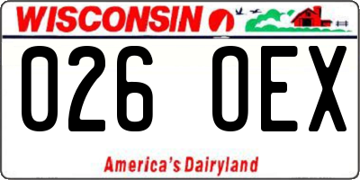 WI license plate 026OEX