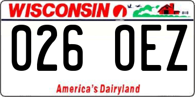 WI license plate 026OEZ