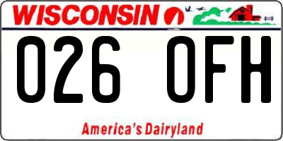 WI license plate 026OFH