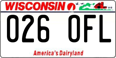 WI license plate 026OFL