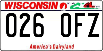 WI license plate 026OFZ