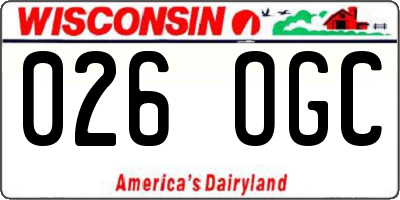 WI license plate 026OGC