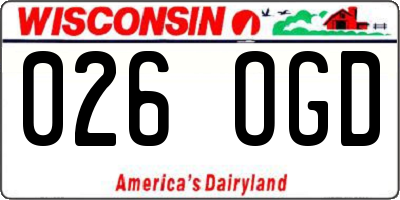 WI license plate 026OGD