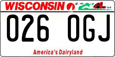 WI license plate 026OGJ