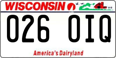 WI license plate 026OIQ