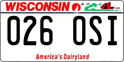 WI license plate 026OSI