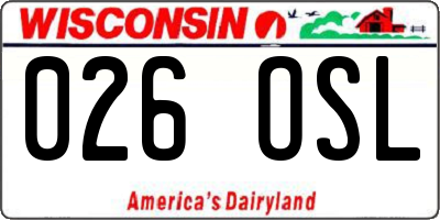 WI license plate 026OSL