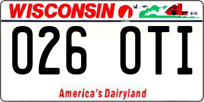 WI license plate 026OTI