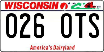 WI license plate 026OTS
