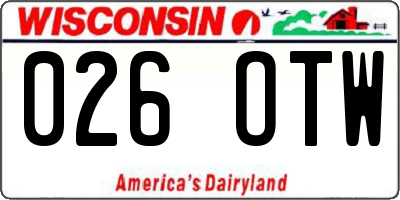 WI license plate 026OTW