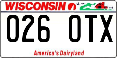 WI license plate 026OTX