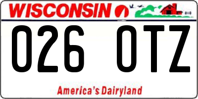 WI license plate 026OTZ