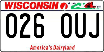 WI license plate 026OUJ