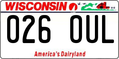WI license plate 026OUL