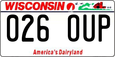 WI license plate 026OUP