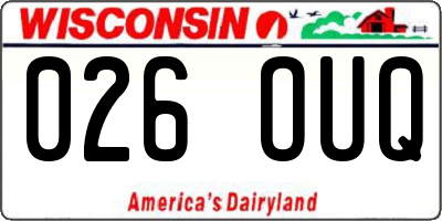 WI license plate 026OUQ