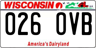 WI license plate 026OVB
