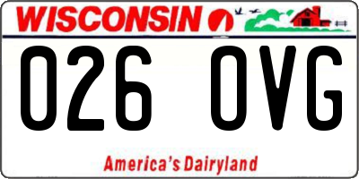 WI license plate 026OVG