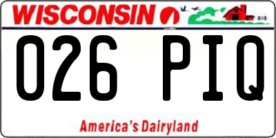 WI license plate 026PIQ