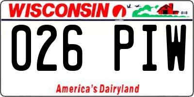 WI license plate 026PIW