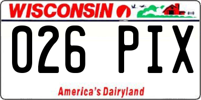 WI license plate 026PIX
