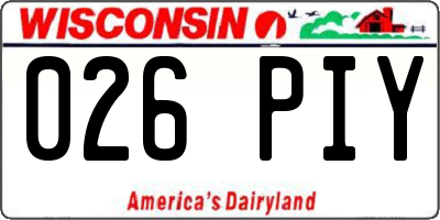 WI license plate 026PIY
