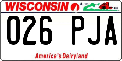 WI license plate 026PJA