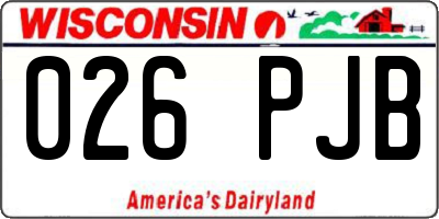 WI license plate 026PJB